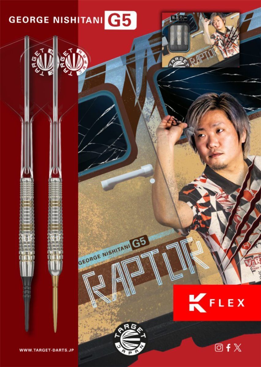 Target Raptor George Nishitani 90% 2BA Softdarts 18 Gramm Softdarts