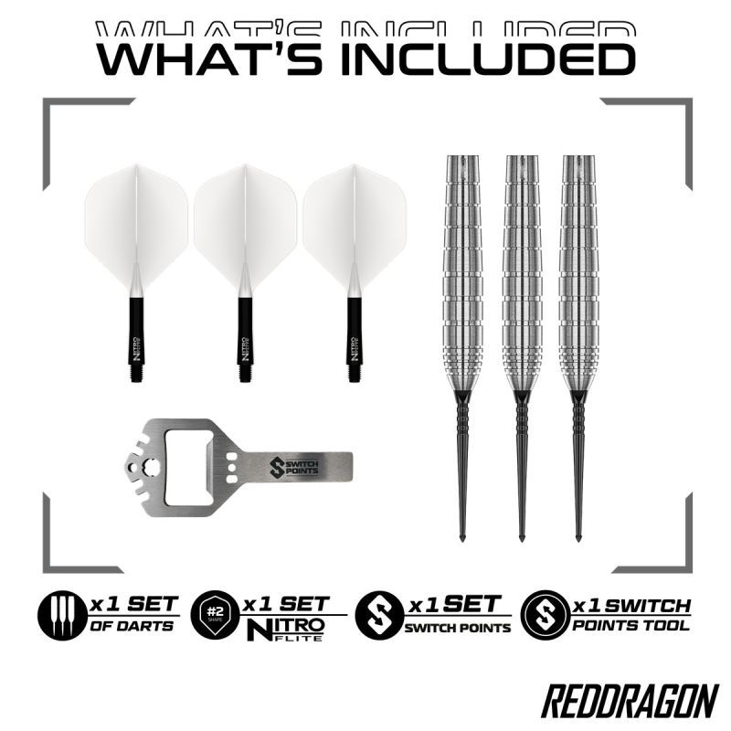Reddragon Luke Humphries TX1 Pioneer Switch Point 90% Steeldarts 22/24 Gram Steeldarts