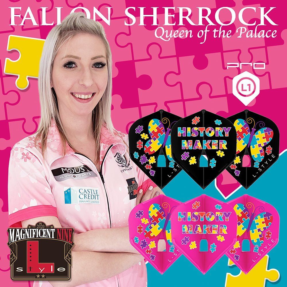 L-Style Signature Flights Fallon Sherrock Schwarz & Pink Standard L1 Flights
