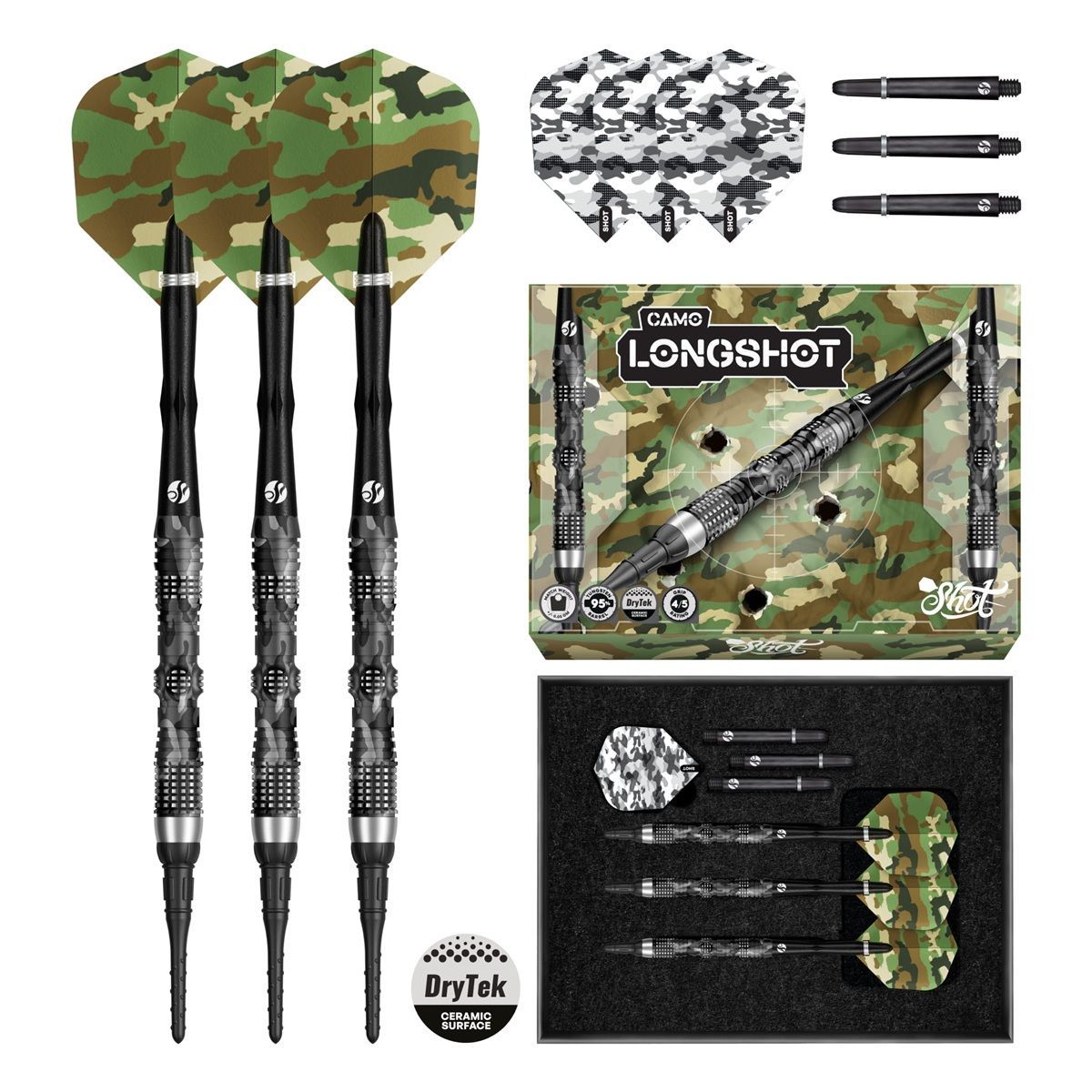 Shot! Camo Longshot 95% Softdarts 20 Gram Softdarts