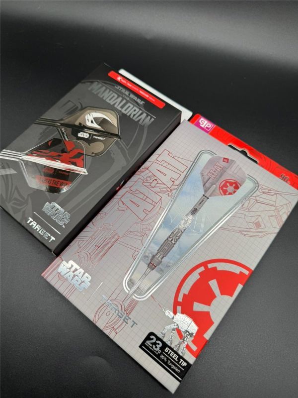 Target Star Wars AT-AT Swiss Point 90% Steeldarts 23 Gram Bundle with Mandalorian K-Flex Set Steeldarts