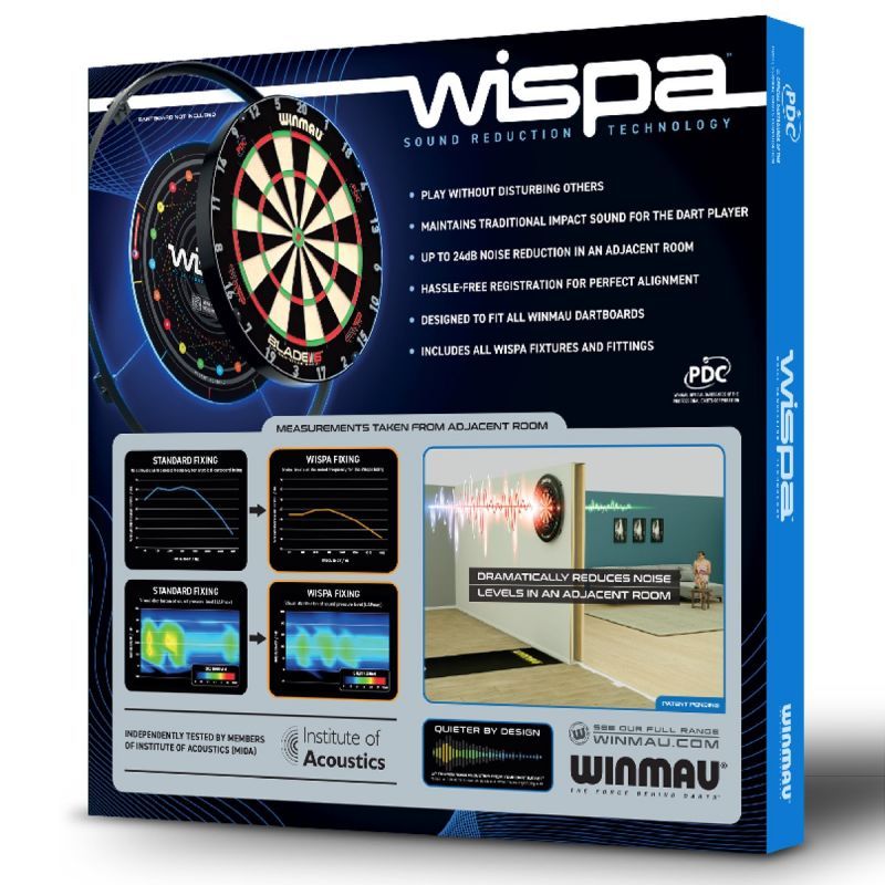 Wispa Sound Reduction System Steel Dartscheibe Schallschutz