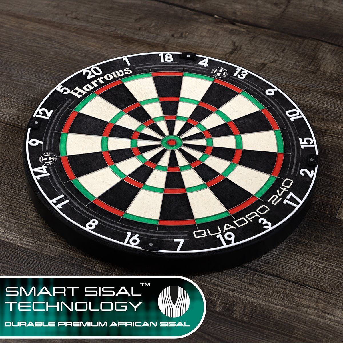 HARROWS Quadro 240 Dartboard Bristle Dart Board Steel Bristle Boards