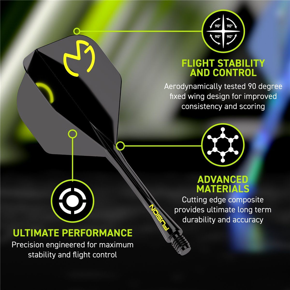 Winmau Fusion – Système intégré Flight & Shaft Shafts
