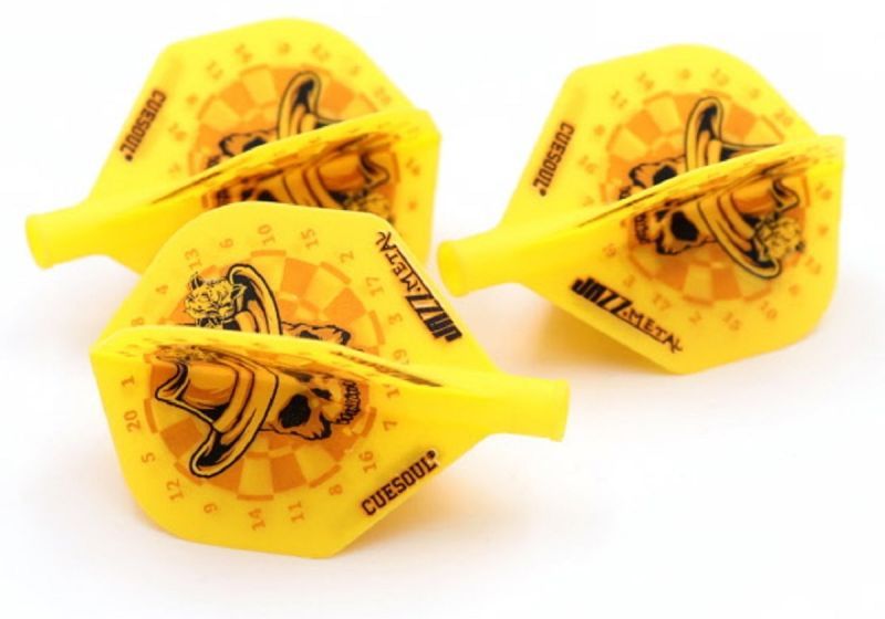 Cuesoul TERO AK4 aletta per freccette Golden Skull Giallo Standard Flights