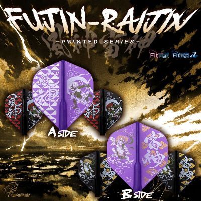 Cosmo Darts Fit Flights Air Printed Series FUJIN-RAIJIN Shape Flights