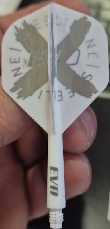 Evolution EVO1 Sistema di asta e aletta Standard Bianco No.2 – Immagine personalizzata, logo, testo e alette colorate Shafts