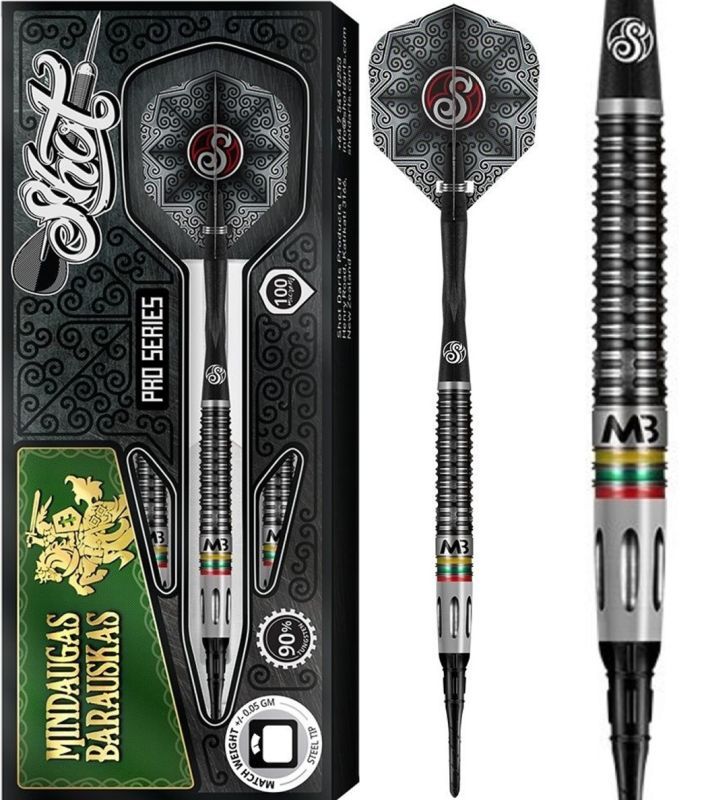 SHOT! Pro Series Mindaugas Barauskas 90% Tungsten Softdarts 18 Gramm Softdarts