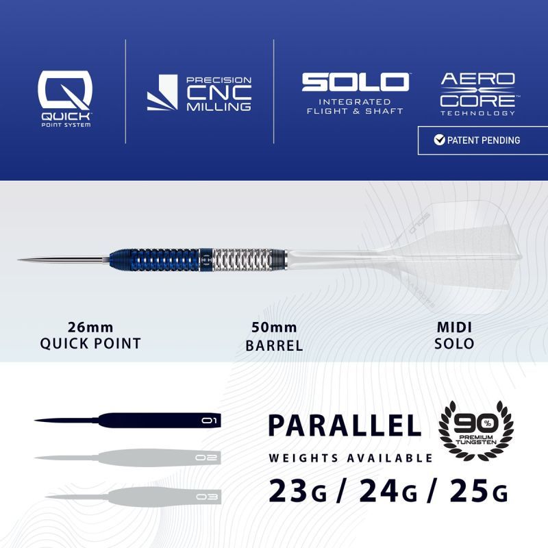 Harrows Geo Parallel 90% Quick Points Steeldarts 23/24/25 Gramm Steeldarts