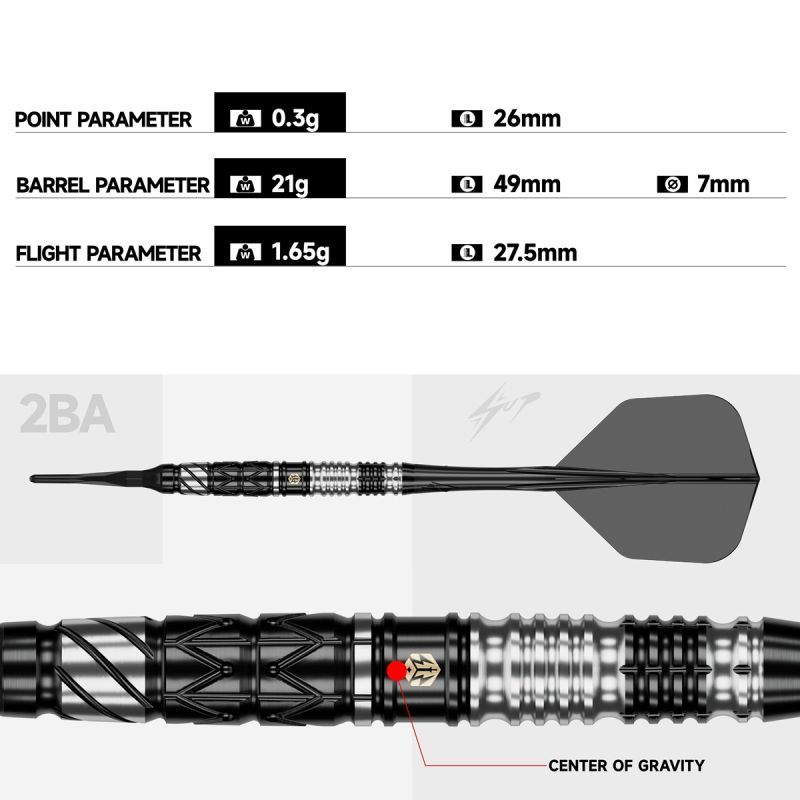 Caliburn Player Obsidian Barry Wong 90% Softdarts 21 Gramm Softdarts