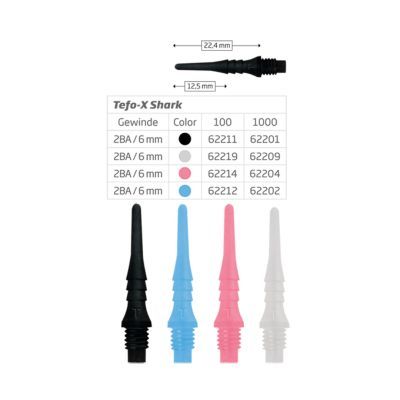 Bull's Tefo-X Shark Tips 6mm Soft Dart Spitzen