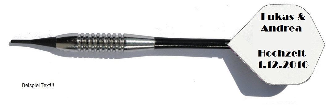 3 x Dartpfeile Chrom + 10 Satz Flights mit eigenem Aufdruck Geschenkidee Softdarts