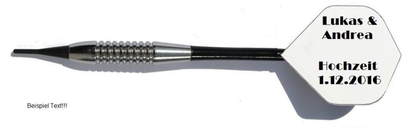 3 x Dartpfeile Chrom + 10 Satz Flights mit eigenem Aufdruck Geschenkidee Softdarts