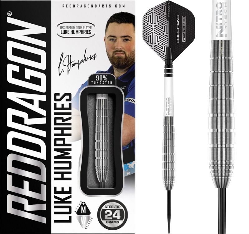 RedDragon Luke Humphries TX1 90% Fléchettes à pointe acier 22/24 Grammes Steeldarts