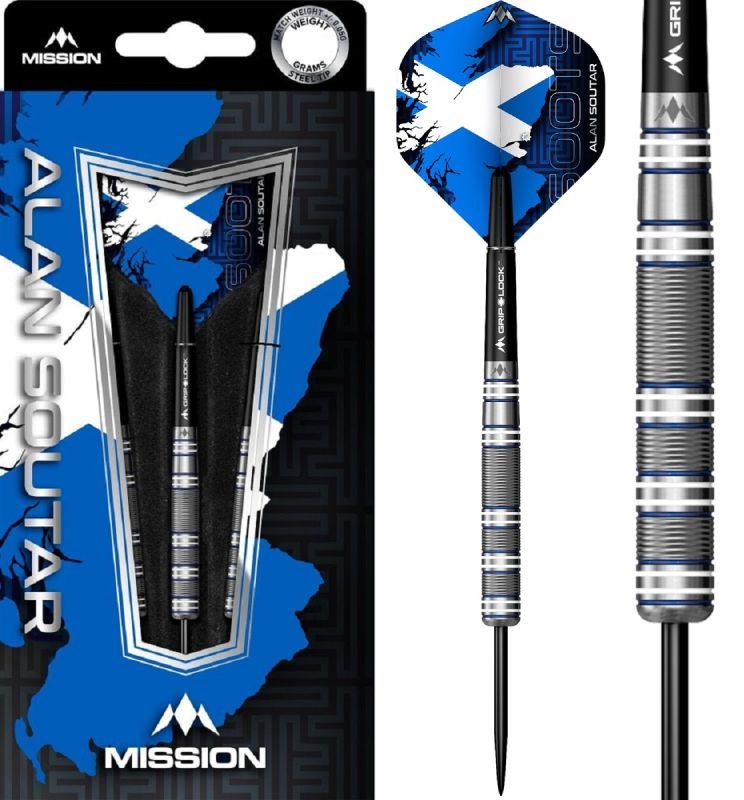 Mission Alan Soutar 90% Steeldarts Blau/Weiß Electo 22/24/26/28 Gramm Steeldarts