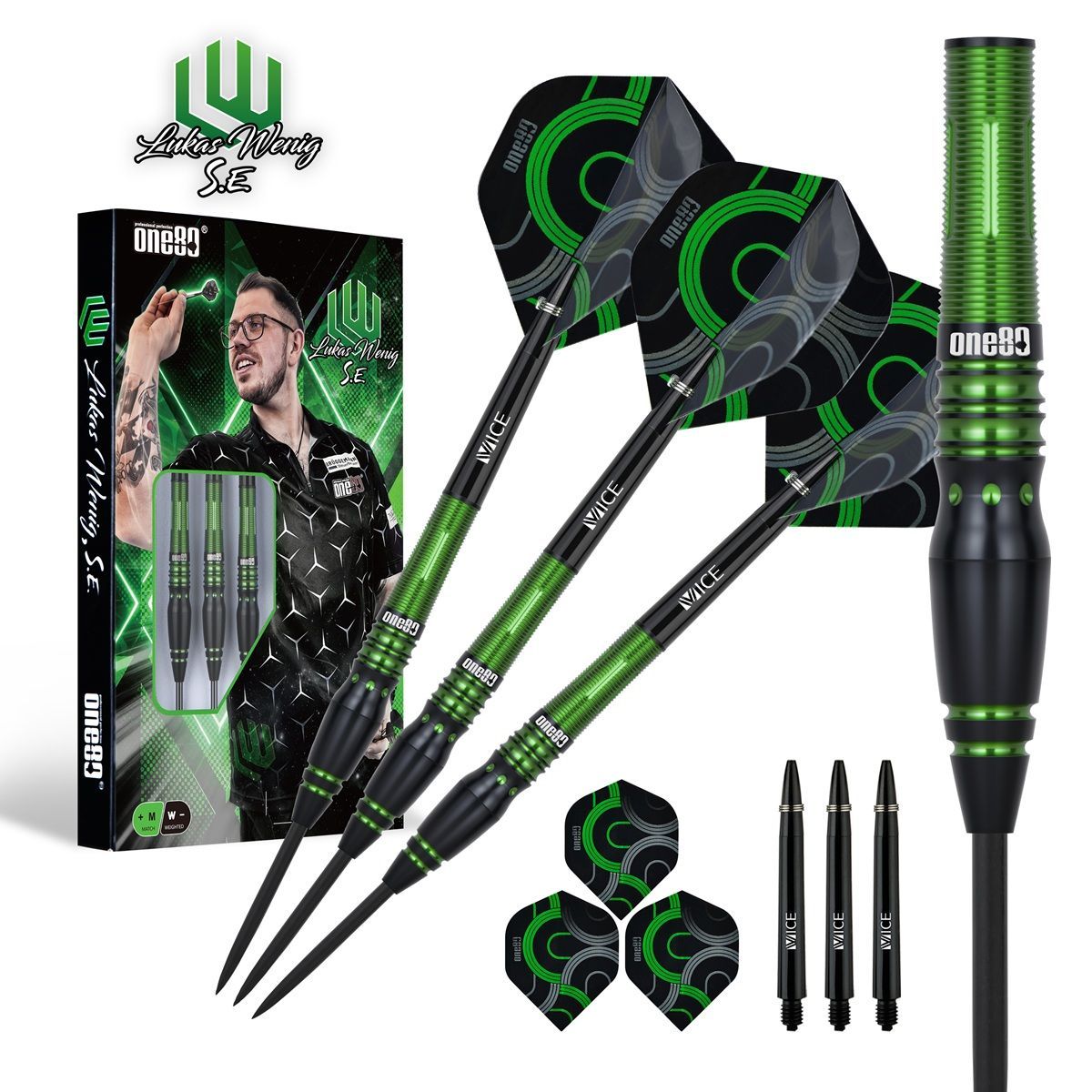 ONE80 Lukas Wenig S.E. 90% Steeldarts 22/24 Gramm Steeldarts
