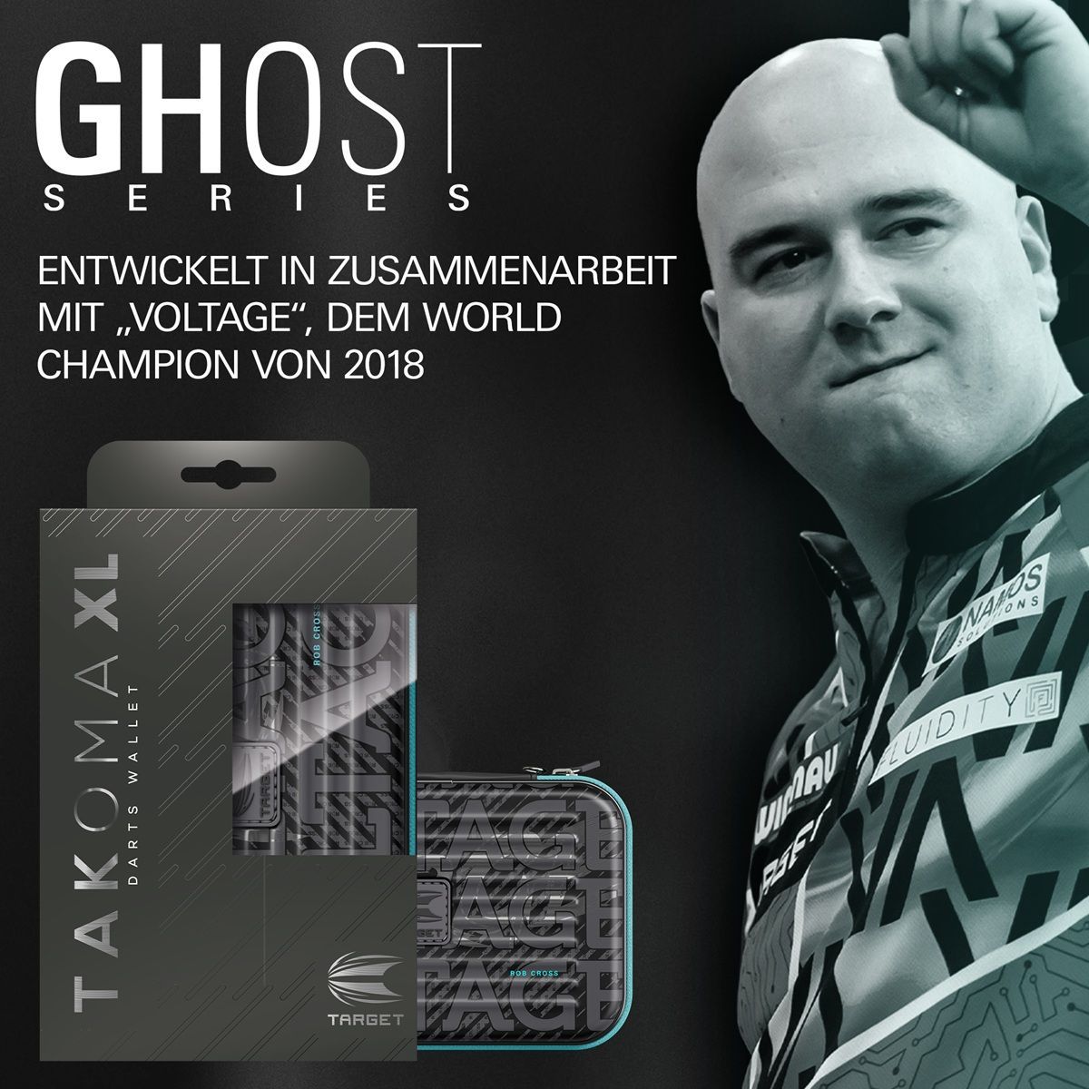 Étui à fléchettes Target Takoma XL Ghost Rob Cross Aufbewahrung Case
