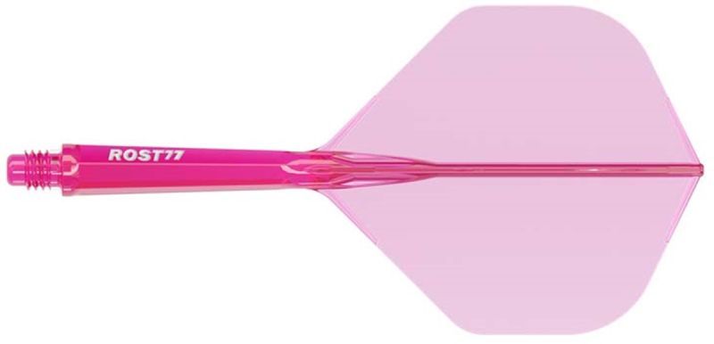 Cuesoul aletta per freccette/Asta ROST 77 Trasparente Pink standard grande Flights