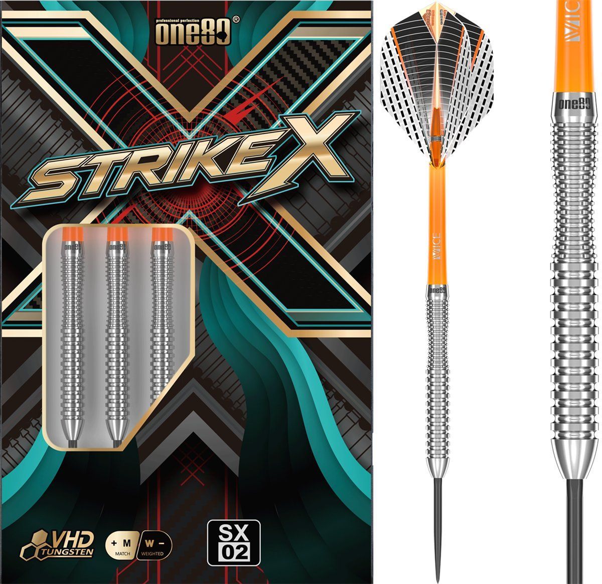 ONE80 Strike X SX02 90% Steeldarts 21/23/25 Gramm Steeldarts