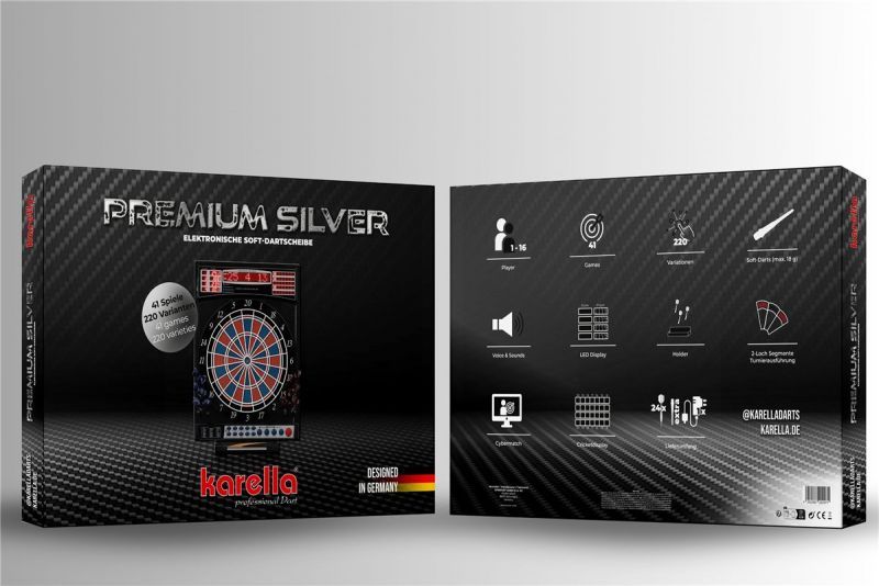 Dartautomat Karella Premium Silver E-Dartscheibe
