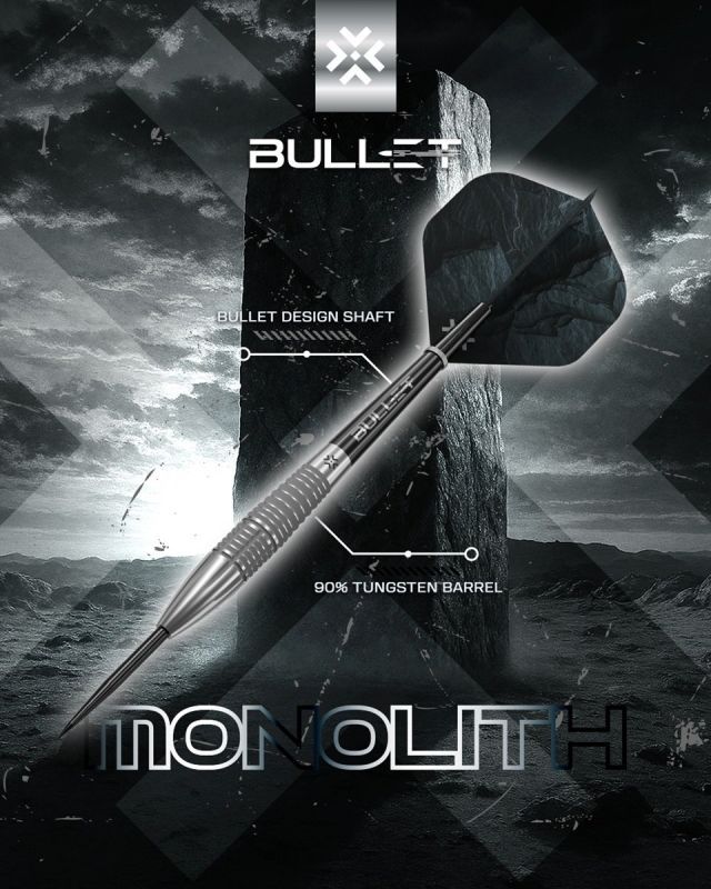 Bullet Monolith 90% Freccette Steel Tip 23/25/27 Grammi Steeldarts