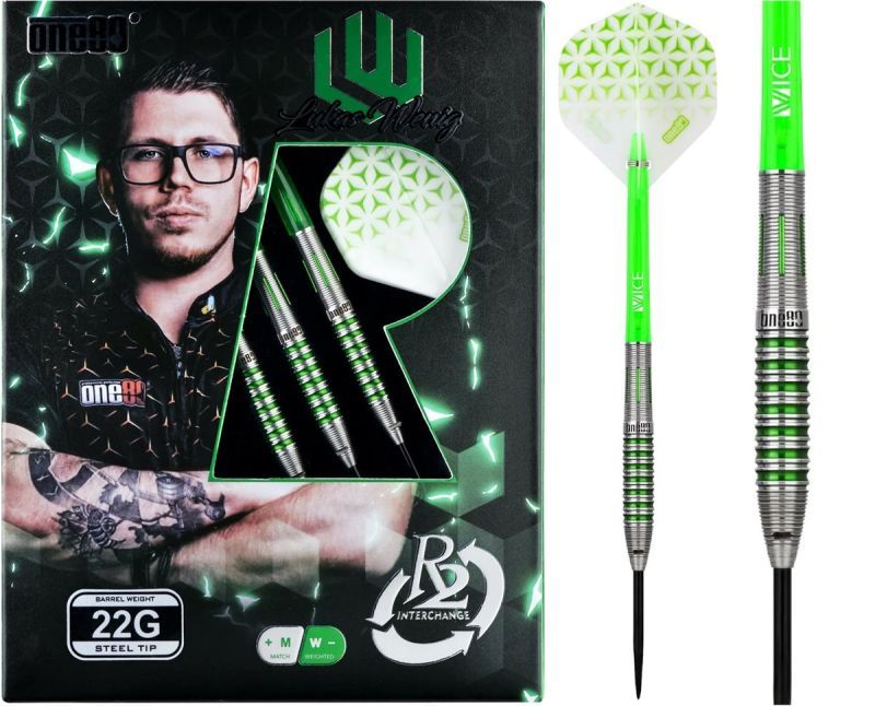 One80 R2 Interchange Lukas Wenig V2 Steeldart 22/24 Gramm Steeldarts