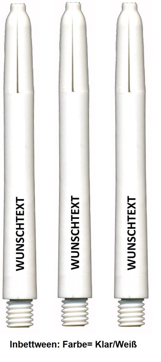 Dart Nylon Shaft mit eigenem Aufdruck 10 Set (30 Shafts) Weiß Shafts