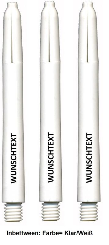 Dart Nylon Shaft mit eigenem Aufdruck 10 Set (30 Shafts) Weiß Shafts