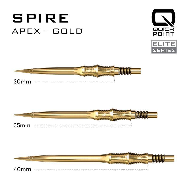 Harrows Quick Points Apex Spire 30/35/40 mm Silver/Black/Gold Wechselspitzen