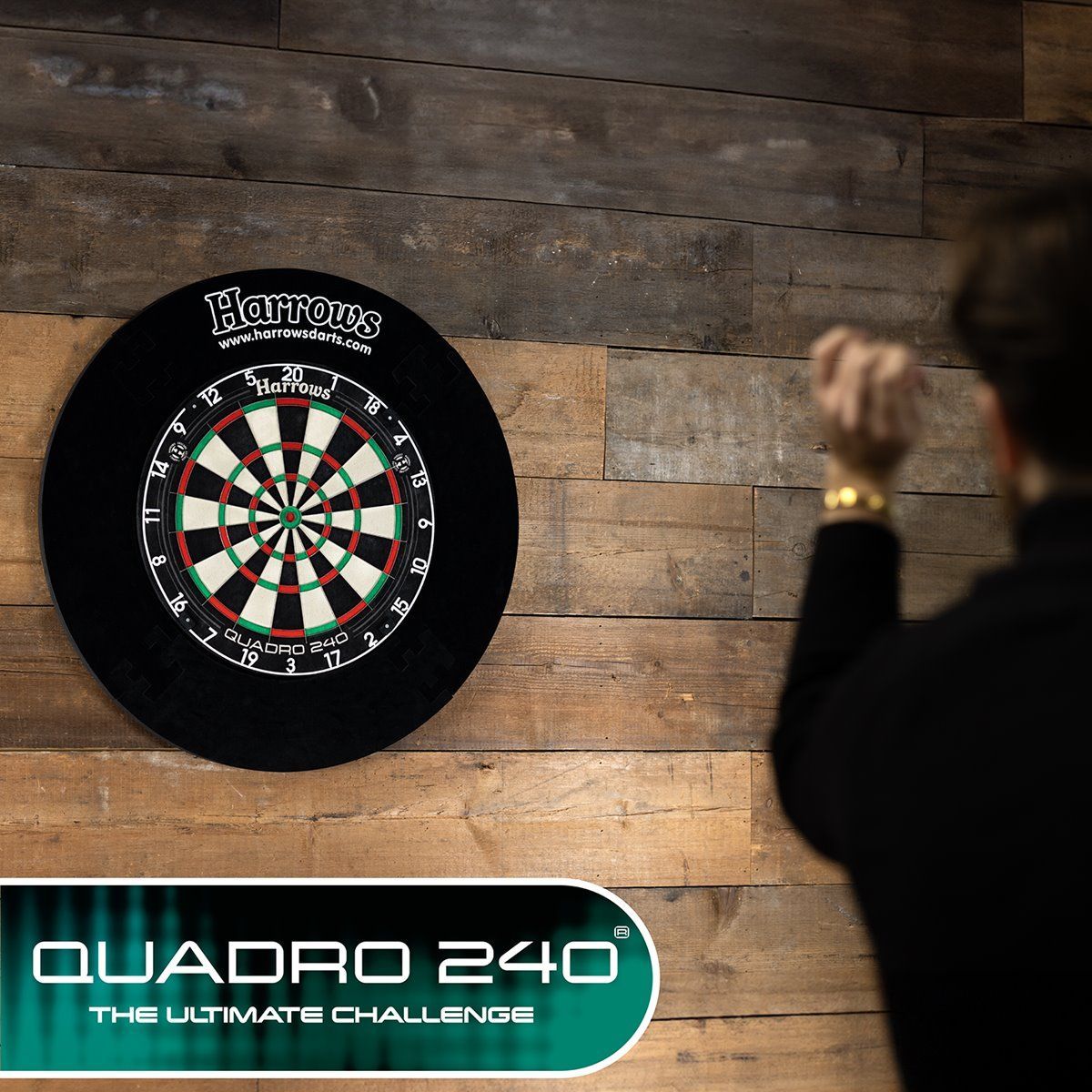 HARROWS Quadro 240 Dartboard Bristle Dart Board Steel Bristle Boards