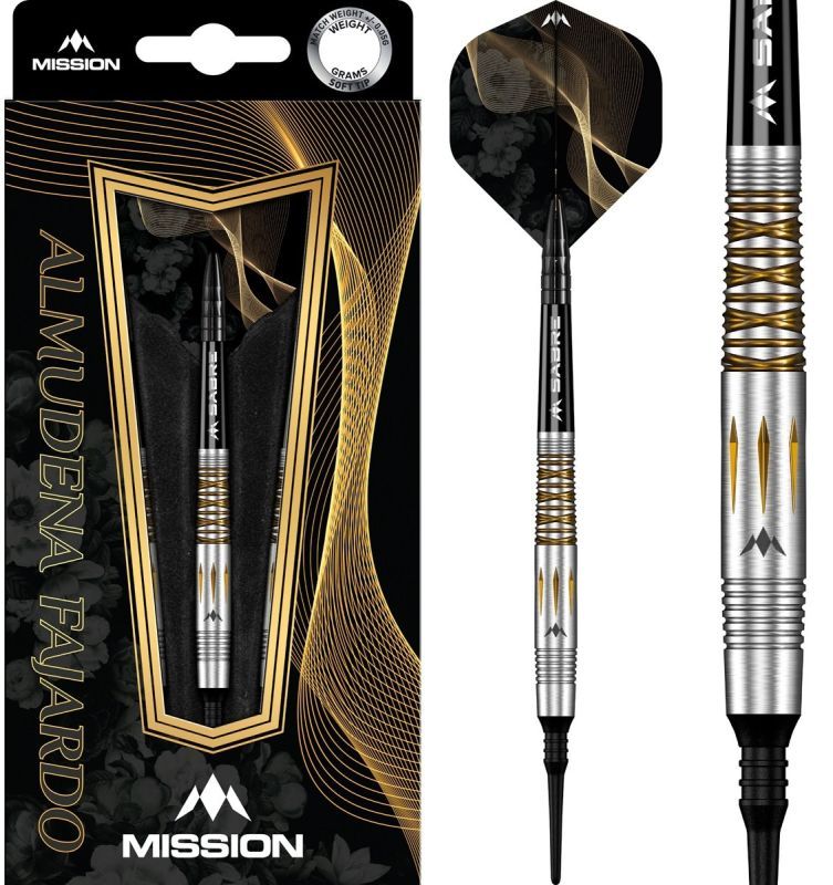 Mission Almudeno Fajardo Ayuso 95% Gold PVD Milled Silver Softdarts 18 Gramm Softdarts