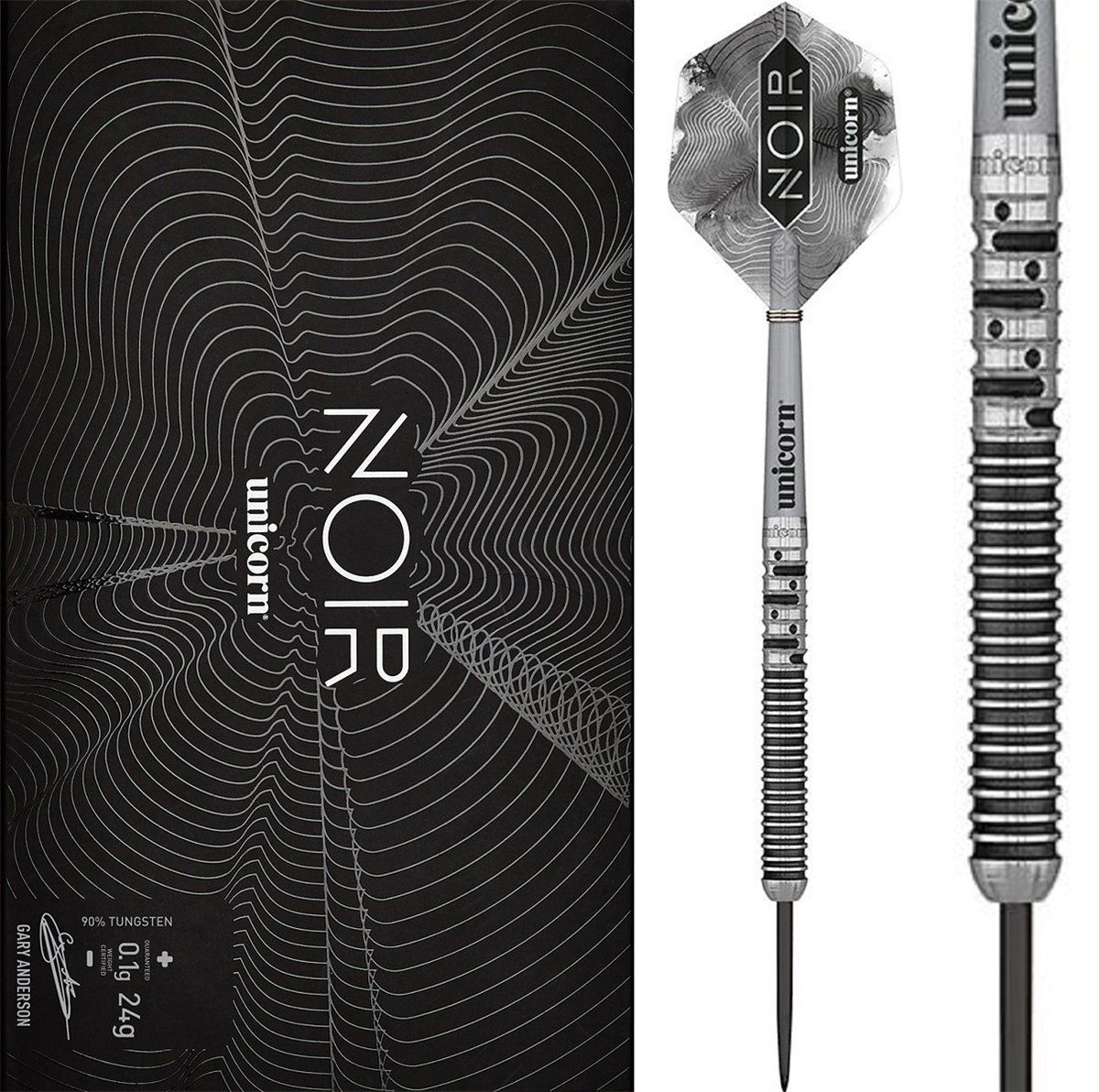 Unicorn Gary Anderson Noir Phase 5 90% Tungsten Steel Darts 21/22/23/24/25 Gramm Steeldarts