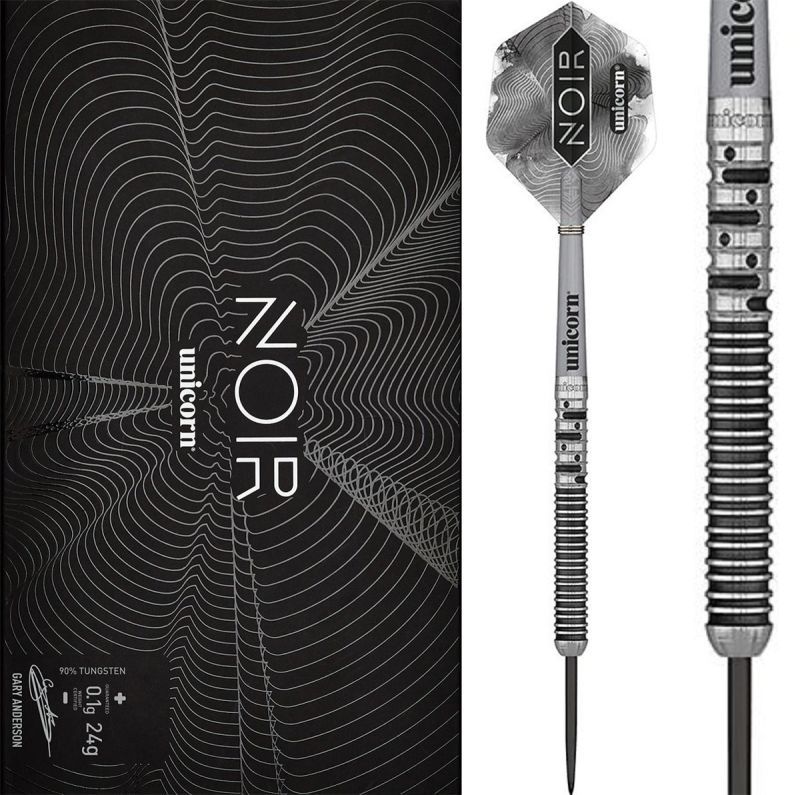 Unicorn Gary Anderson Noir Phase 5 90% Tungsten Freccette Steel Tips 21/22/23/24/25 Grammi Steeldarts