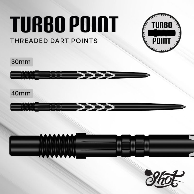 Shot! Michael Smith Turbo Points TP Schwarz 30/40 mm Wechselspitzen