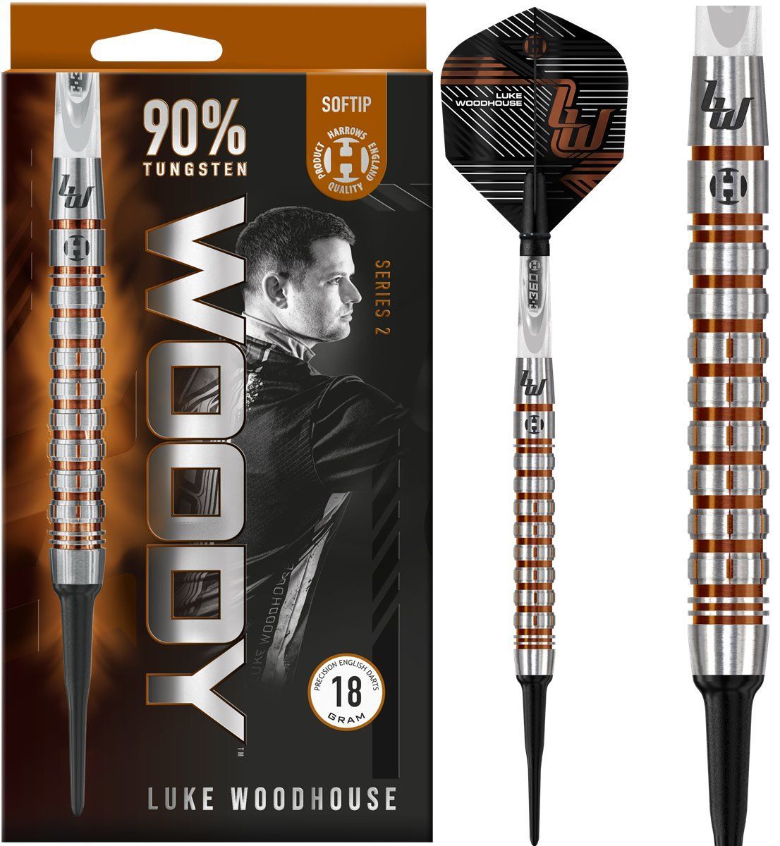 Harrows Luke Woodhouse G2 90% Softdarts 18 Gramm Softdarts