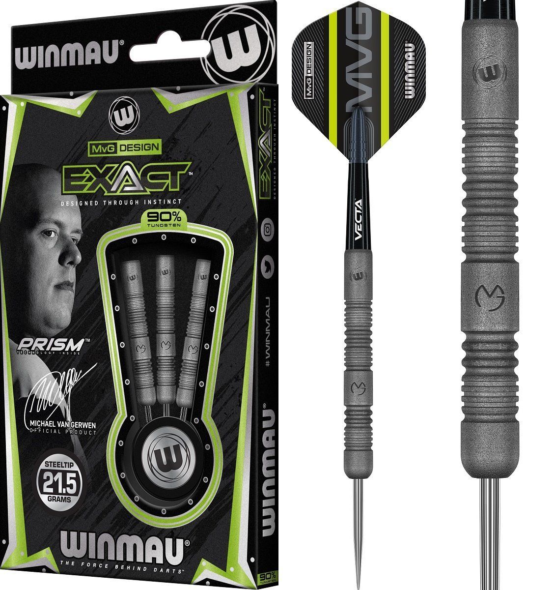 Winmau Michael van Gerwen Exact Freccette Steel Tips 21,5/23/24/25 Grammi Steeldarts
