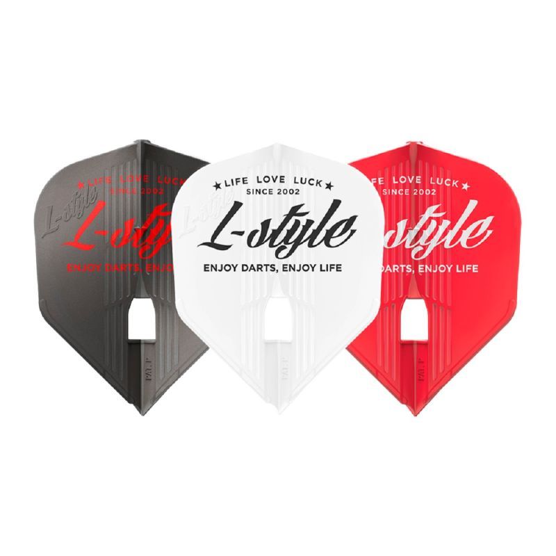 L-Style Champagne Flights Pro Kami Signature Logo Grau/Weiß/Rot L3 Shape Flights