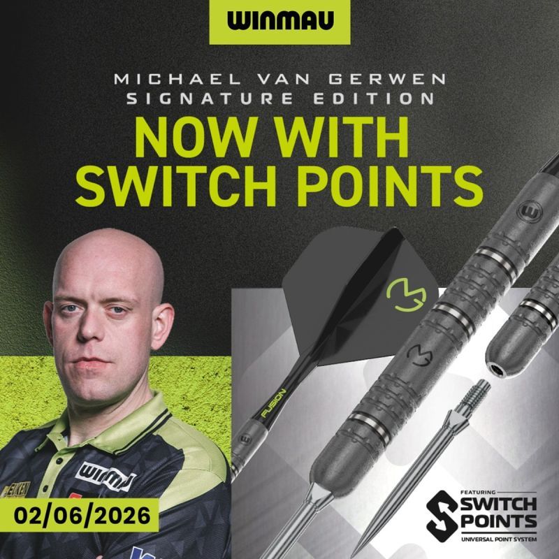 Winmau Michael van Gerwen MVG Signature Edition Switch Point 90% Steeldarts 23 Gramm Steeldarts