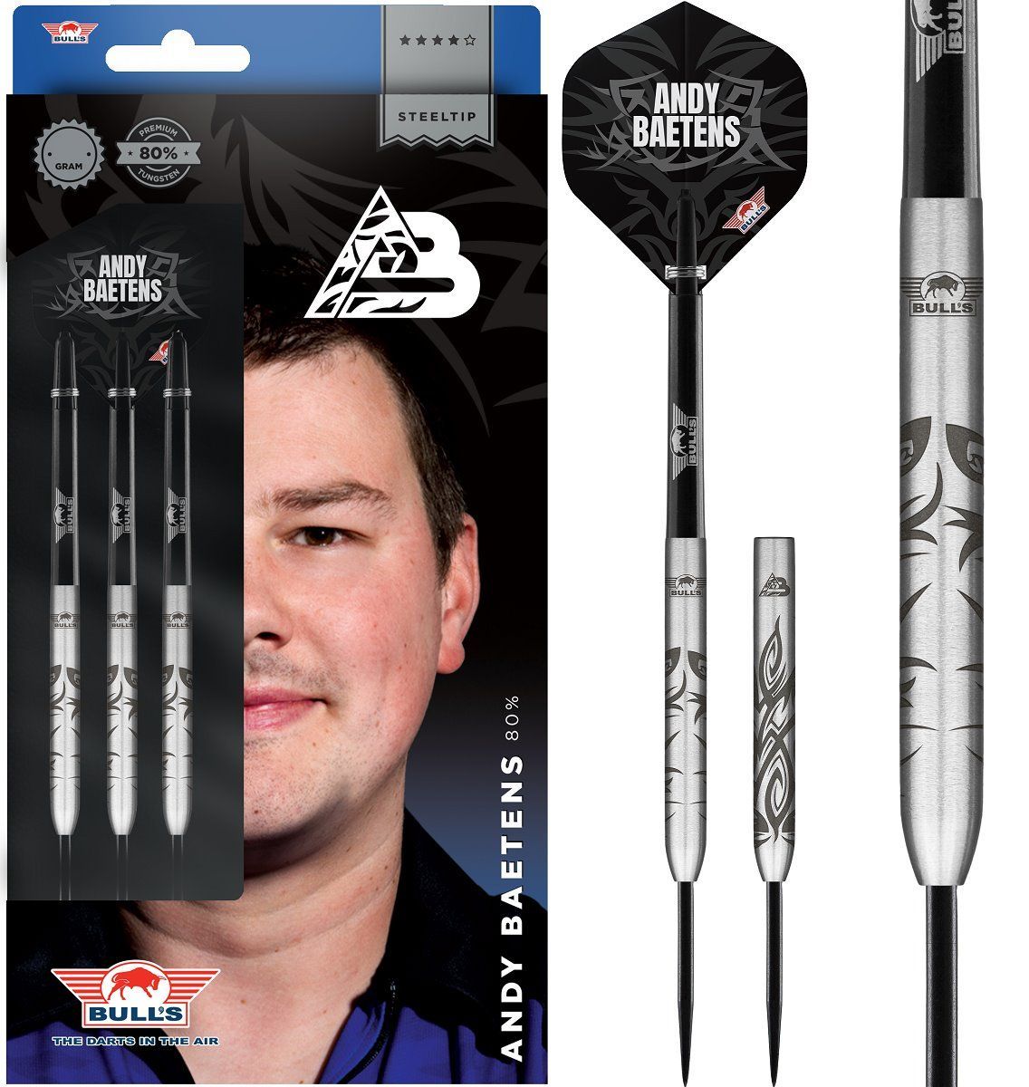 Bull's Andy Baetens 80% Steeldarts 21/23/25 Gramm Steeldarts