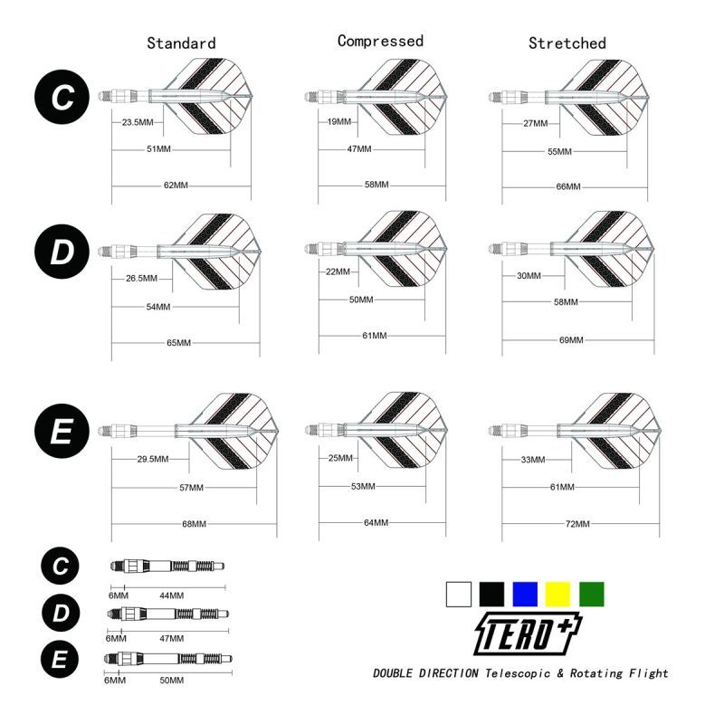 Cuesoul AK7P Tero Dart Shaft Black Shafts