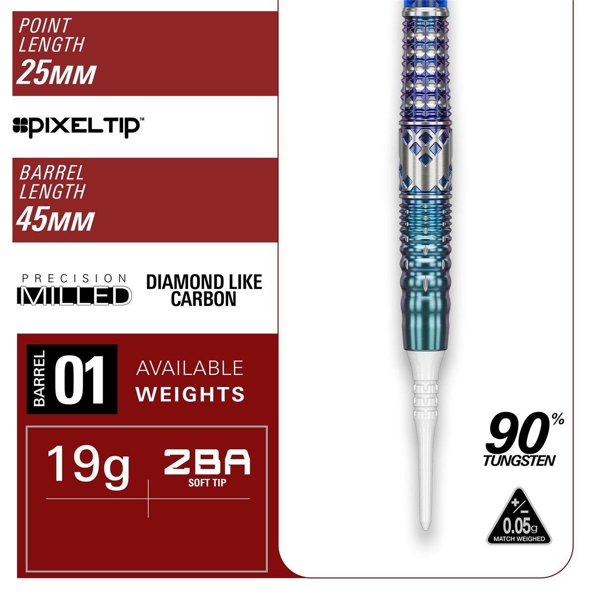 Target Cathy Leung Charis G5 90% 2BA Fléchettes à pointe souple 19 Grammes Softdarts