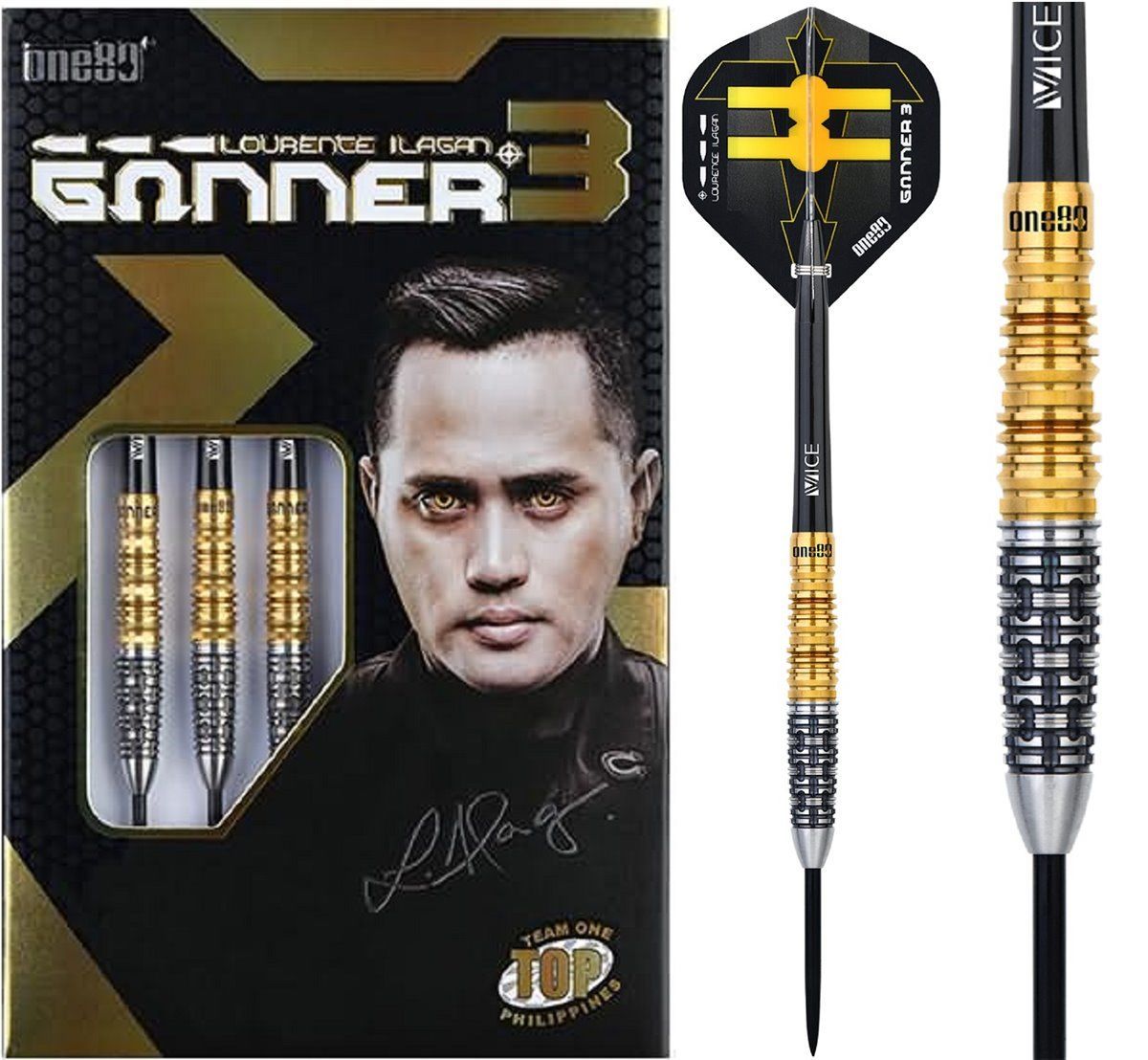 ONE80 Lourence Ilagan Signature Model Gunner V3 Steeldarts 22 Gram Steeldarts