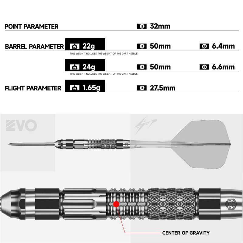 Caliburn Player XT 90% Steeldarts 22/24 Gramm Steeldarts